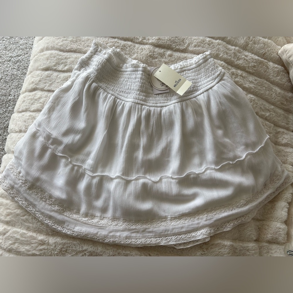 Hollister White Smocked Waist Skirt